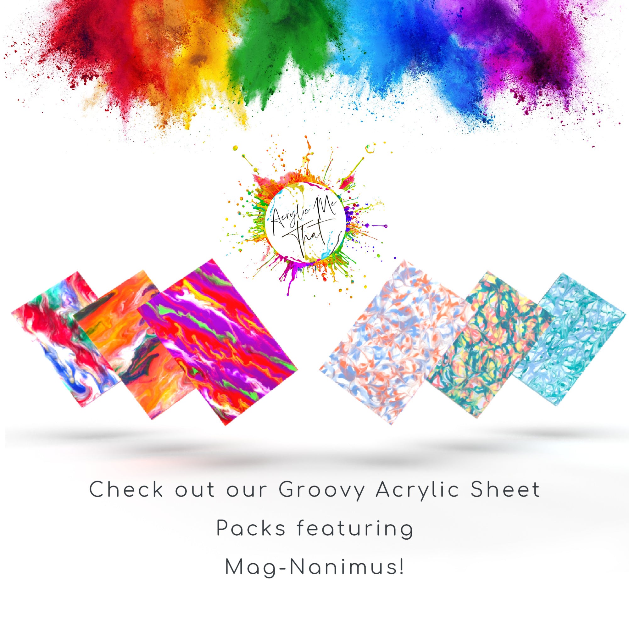 Vibrant plexiglass sheet with marbled patterns, perfect for crafts and decor.