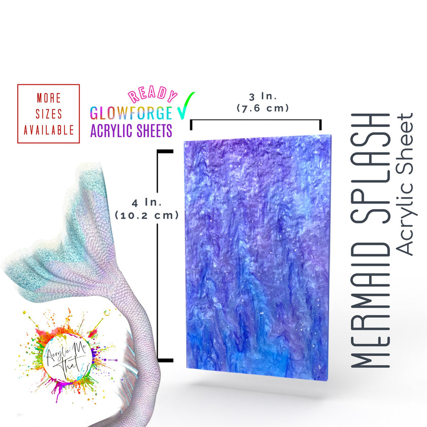 Pattern plexiglass in blue and pearl with a marble swirl design, great for creative projects.