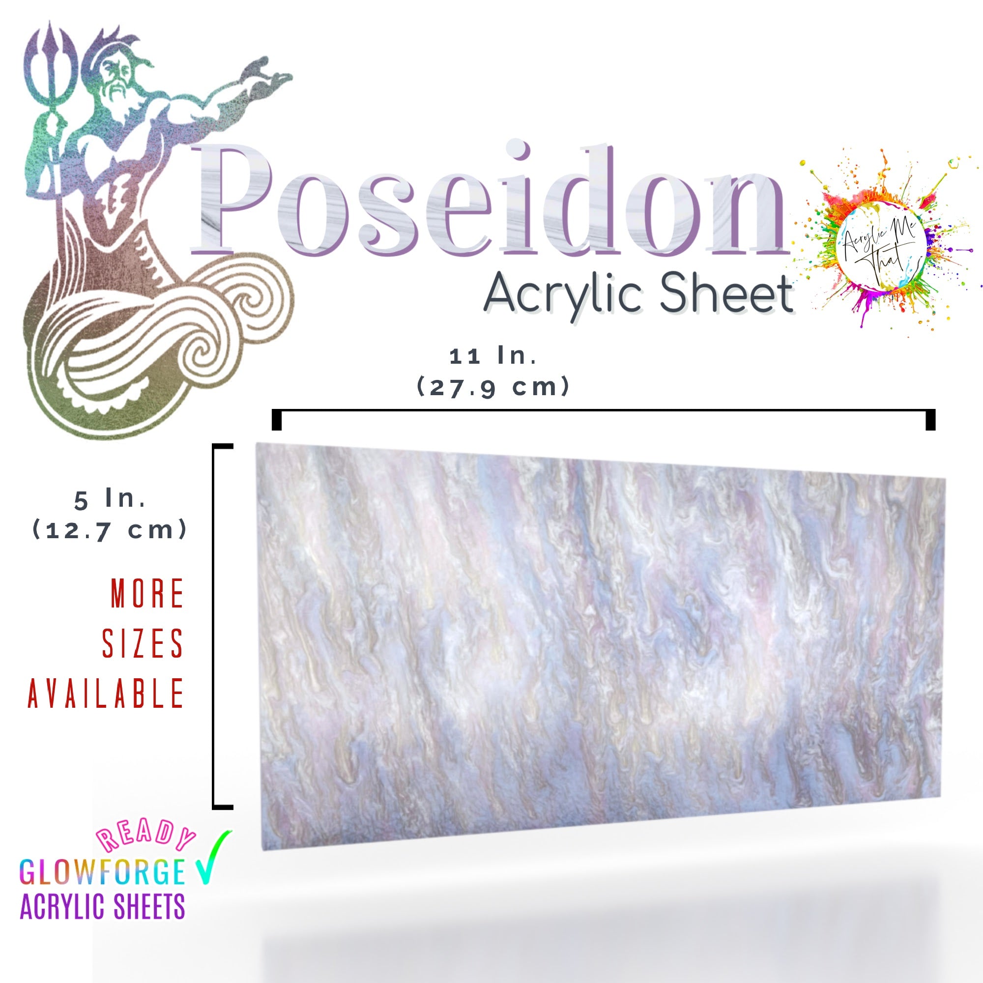 Acrylic marble pattern sheet with iridescent and pearl accents, ideal for creative designs.